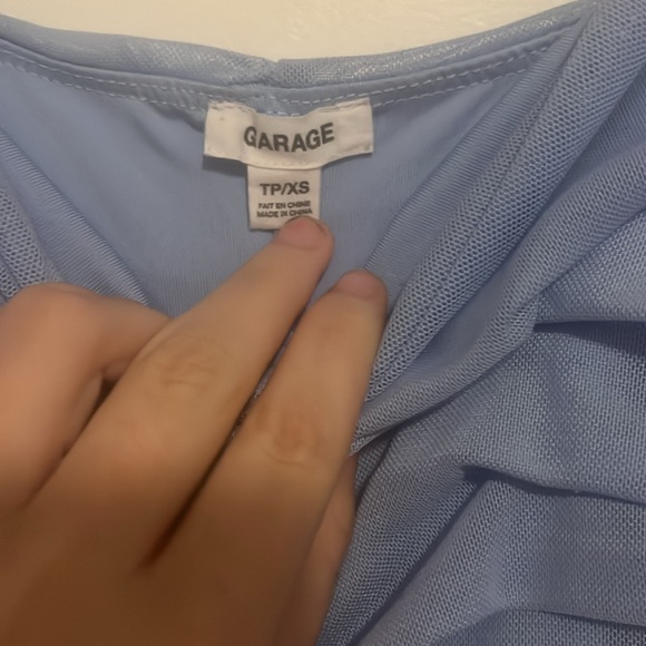 Blue ruffled spaghetti strap dress from garage - Picture 2 of 3